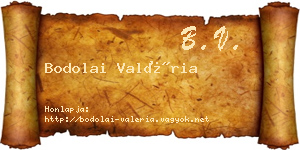 Bodolai Valéria névjegykártya
